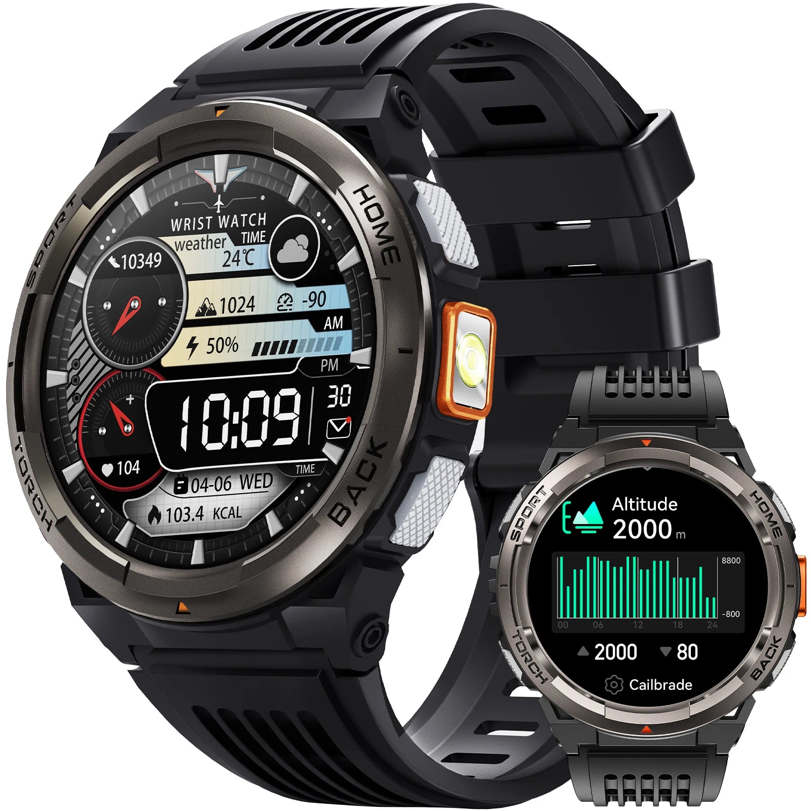EIGIIS 1.45 Inch Smart Watch KE5 3ATM Waterproof Original Design Sports Watch With Compass And Altitude Barometer LED Flashlight KE5-BK United States S7c9ca8f8a4104ca494f0d2d7e22798c8o Red, White and Blue Products Store